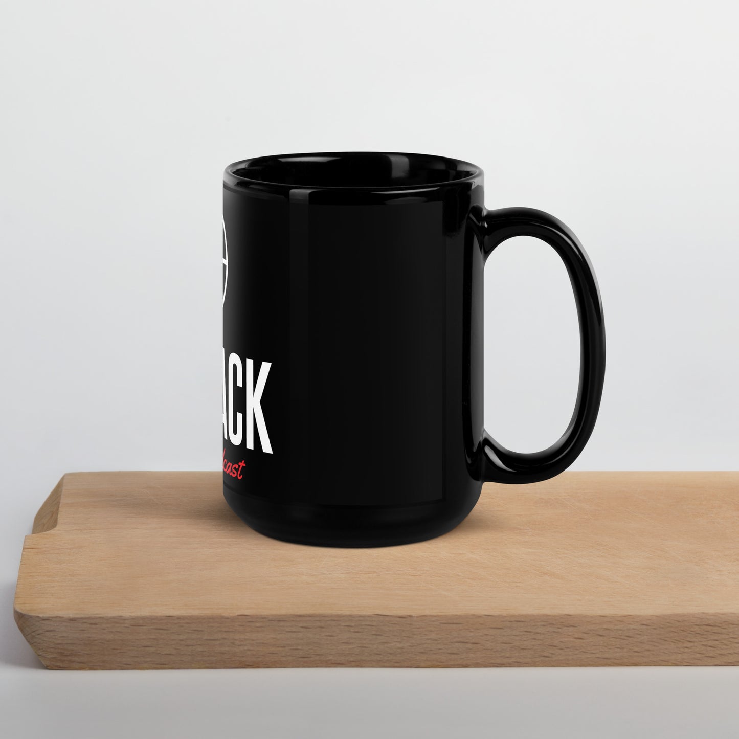 A Travel Podcast Mug in Black