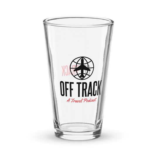 A Travel Podcast Pint Glass